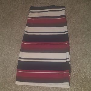 Agnes Dora Pencil Skirt Stripes Navy Red NWT XS